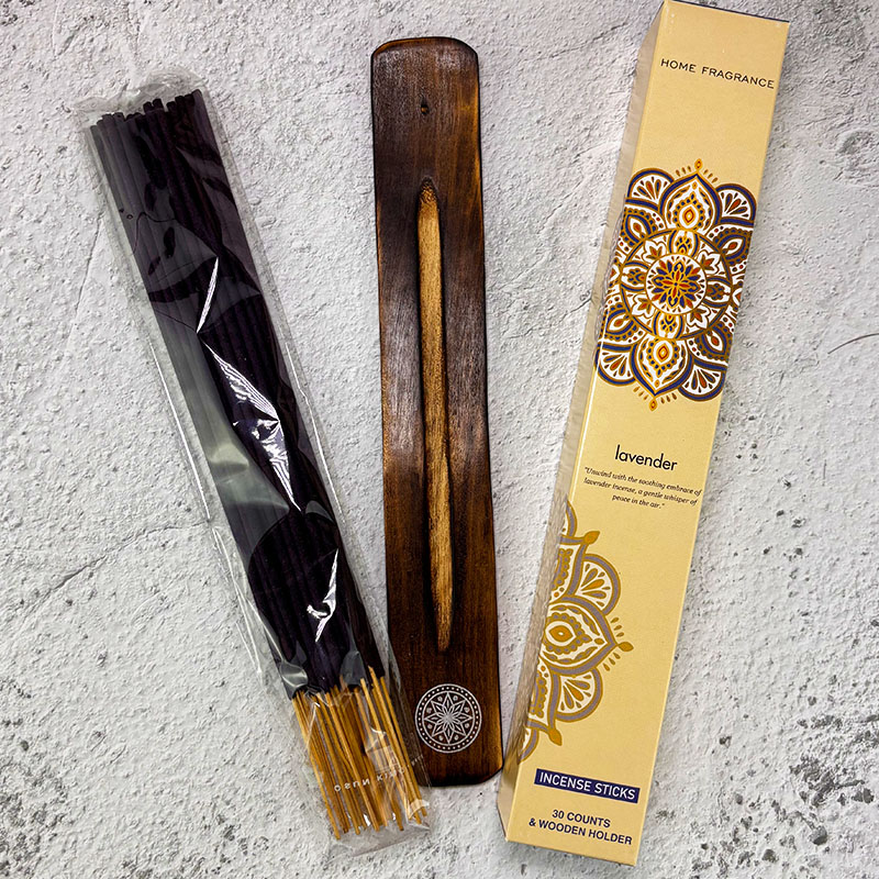 Levendulás füstölő (30db+füstölő tartó)