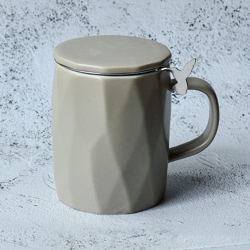 *Matt szürke színű szűrős bögre - Image 2